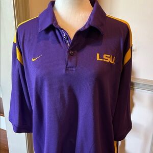 Nike Men's Purple and Gold LSU Polo